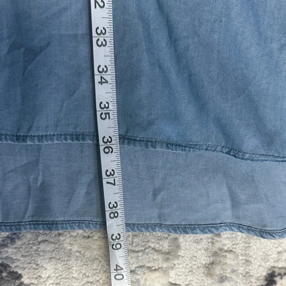 Terre Bleue Denim Blue Embroidered Sleeveless Button Front Dress XXL - Picture 6 of 8